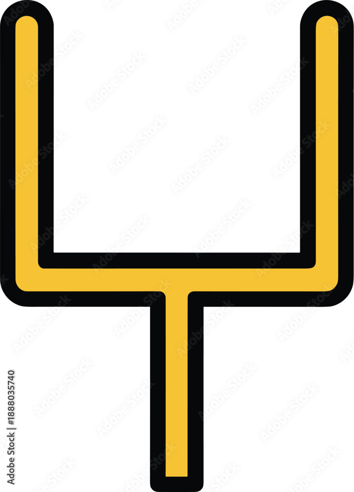 Obraz premium Football goal post black and yellow vector on white background.