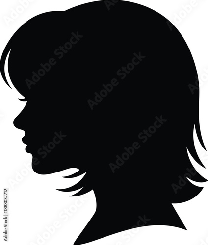 Silhouette of a young woman s head and shoulders in profile