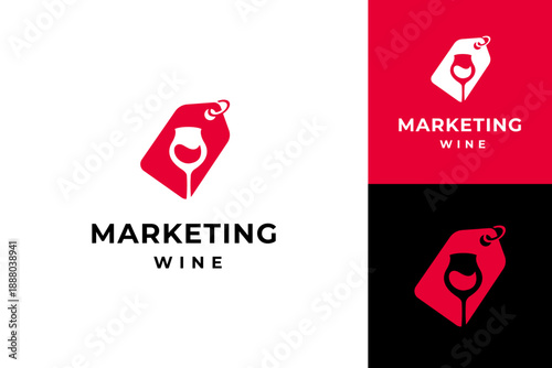 Marketing Wine Label Price Sale logo design template