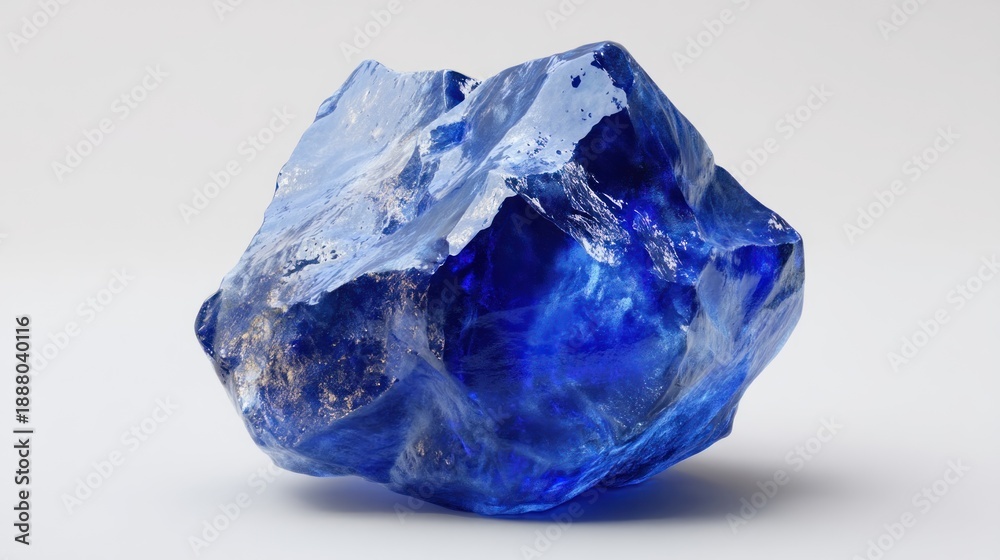 Fototapeta premium Transparent blue crystal isolated