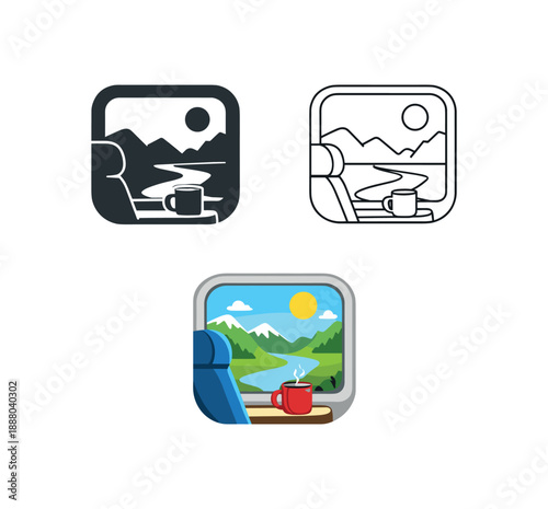 slow travel train window with nature view relaxation travel