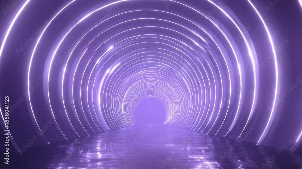 Fototapeta premium Abstract tunnel with neon lighting