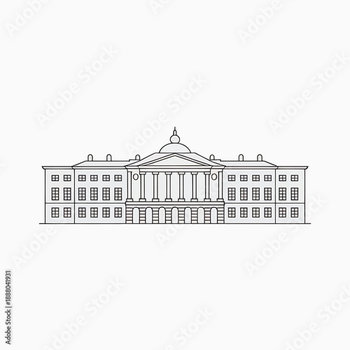 White government building with columns and dome on transparent background white building desi