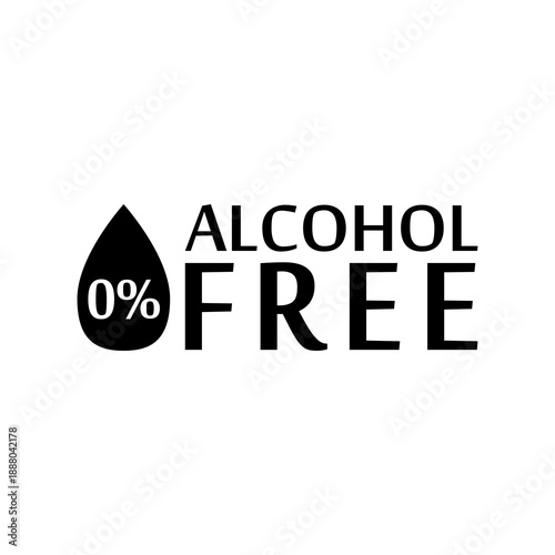 Alcohol free icon isolated on white background