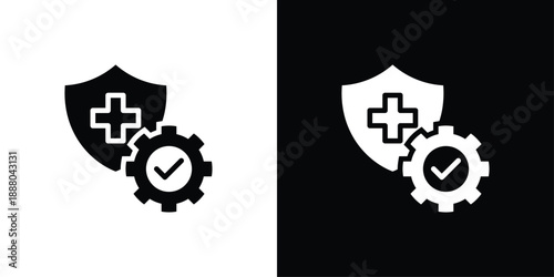 Preventive Action Icon Sheet Black And White