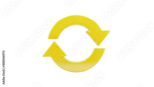 Yellow Recycling Arrows Icon