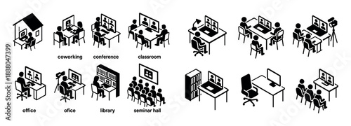 Isometric Meeting Icons