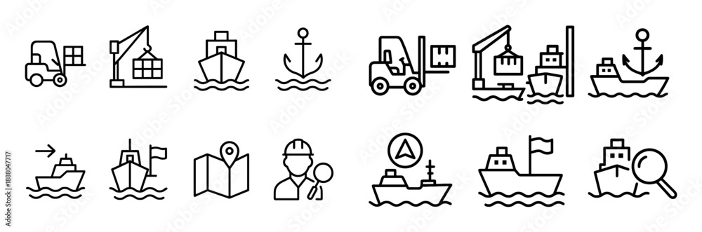 Fototapeta premium Minimalist Shipping Icons
