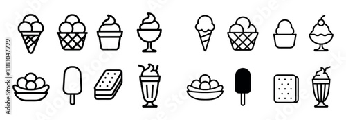 Minimalist Ice Cream Icons