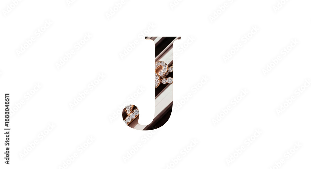 Obraz premium Letter J Magazine Cutout Alphabet – Real Paper Typography for Stop Motion and Editorial Design | High Definition | PNG image with transparent background