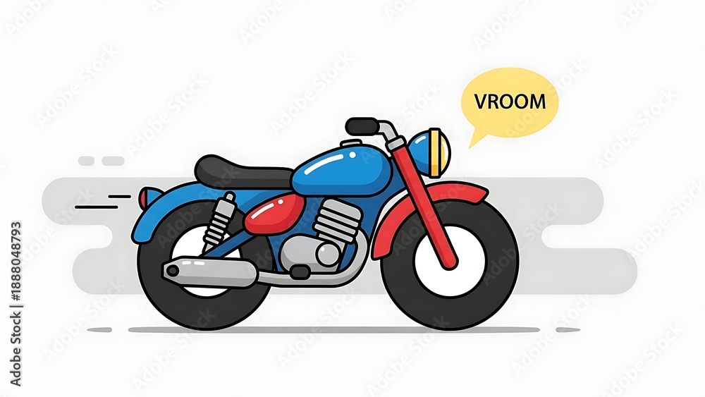 Fototapeta premium Vintage motorcycle in motion illustration.