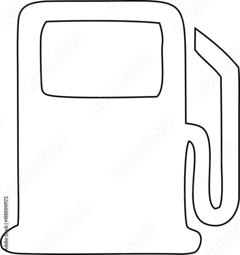 Minimal traffic rule filling station sign vector icon with universal road symbols, high-resolution scalable illustration for print, web, and commercial use.