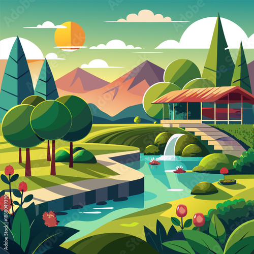 park, forest, fountain, running, maps, recreation, gardening, relaxation, barbecue, camp, bird, hike, waterfall, dog walk, landscape, national park, bicycle, swing, campfire, picnic table, parking, 