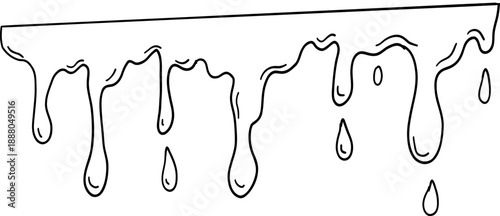 Water Frame Splash Doodle Border. Liquid blob, puddle shape. 