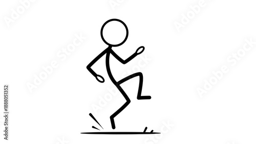 Simple stick figure running with dynamic motion lines.
