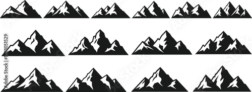 Mountains, Mountain, Peaks, Peak, Landscape, Nature, Silhouettes, Silhouette, Range, Ranges, Alpine, Summit, Summits, Ridge, Ridges, Outdoor, Wilderness, Adventure, Illustration, Collection