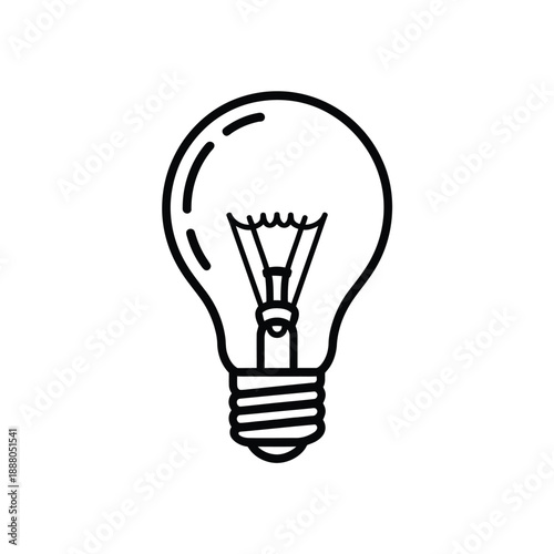 Light bulb with glowing filament lightbulb idea inspiration