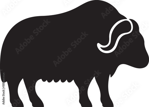 Detailed vector illustration of a muskox arctic animal design
