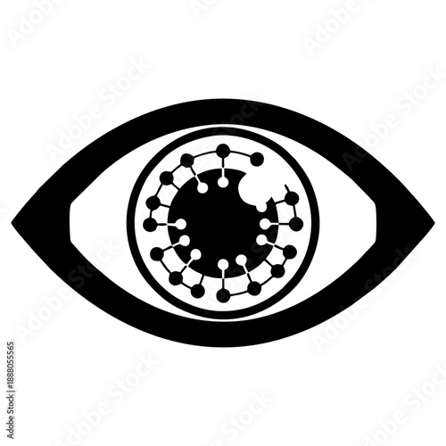 AI Vision Eye Logo Icon with Data Points for Computer Vision Tech