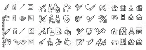 Medical icons: health, vaccine, doctor symbols