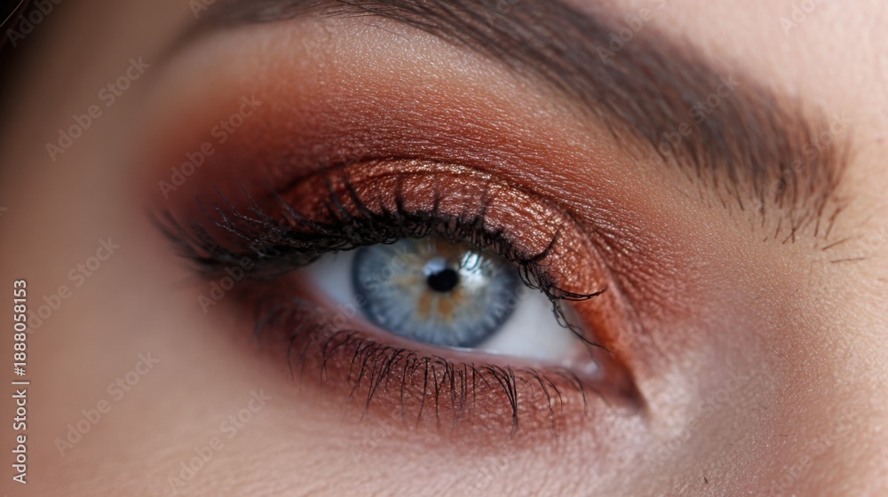 Obraz premium Caramel Tones Eyeshadow Palette Makeup Beauty Concept