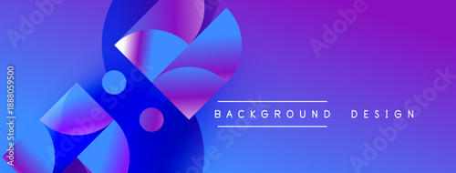 Abstract shapes blend purple, blue hues. Gradient background creates dynamic visual effect. Modern design element for digital projects.