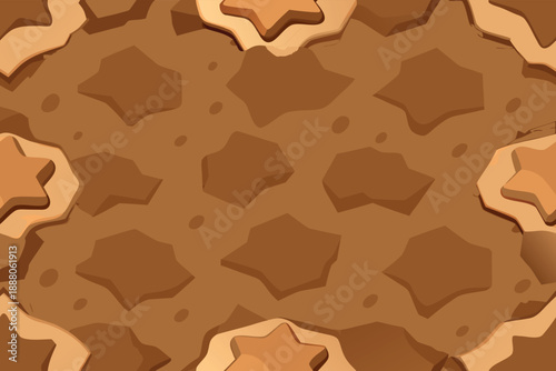 A brown background with a lot of stars. The stars are scattered all over the background