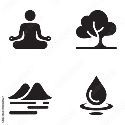 Calm space indoor water feature silhouette for relaxing atmosphere