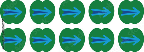 Business Success Graphic  Blue Arrows Perfectly Aligned on Targets