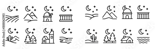 Minimalist Night Sky Icons