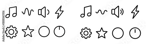 Minimalist Car Audio Icons