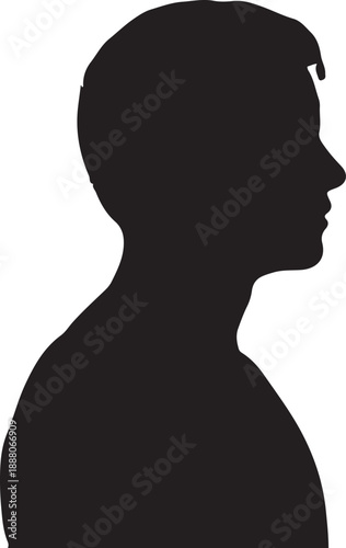 Silhouette profile of a man's head and shoulders vector
