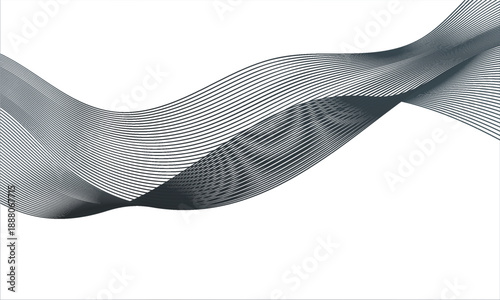 Premium abstract background featuring flowing ribbon waves