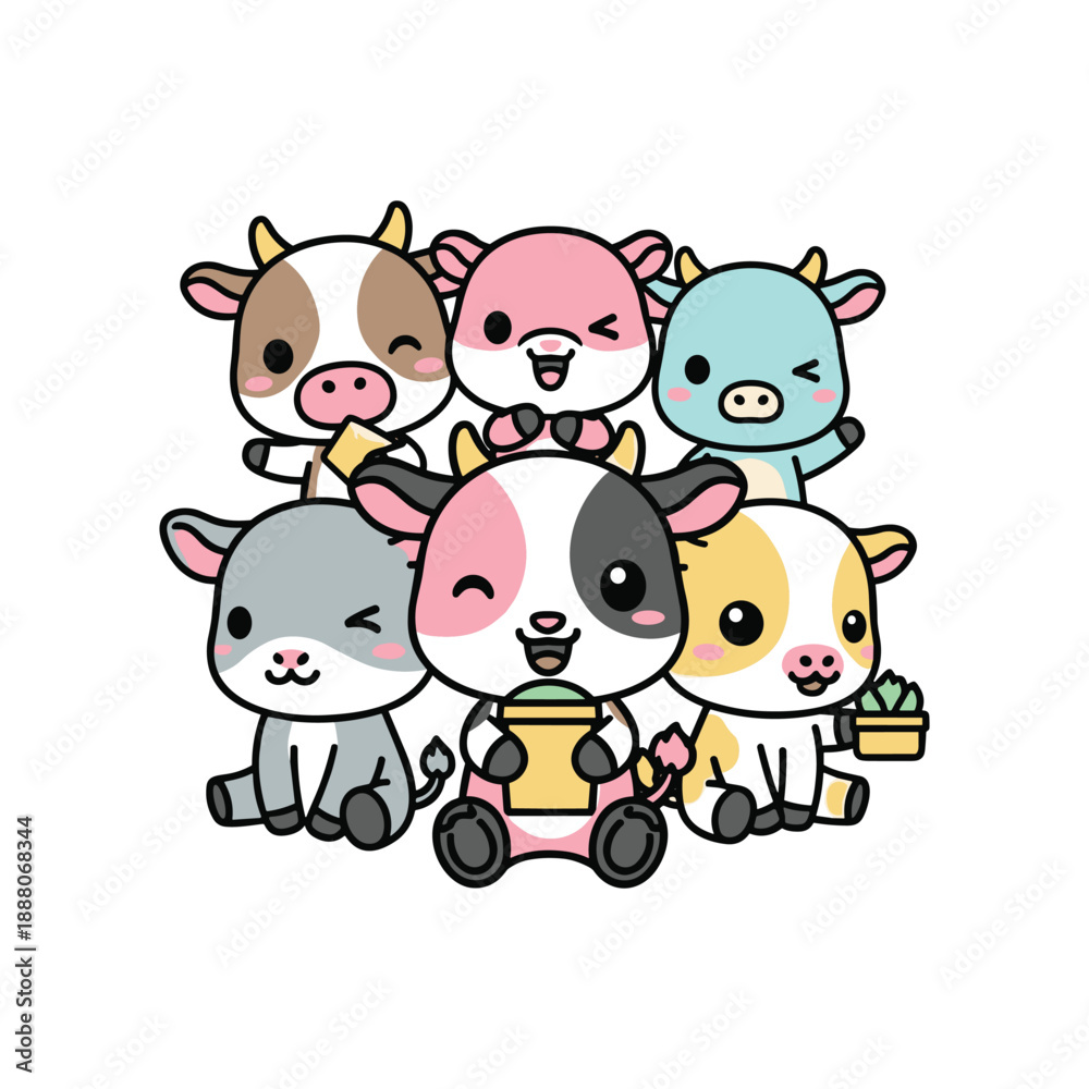 Obraz premium Adorable Animal Friends in Vector Illustration