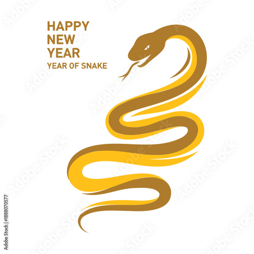 Wallpaper Mural Golden snake illustration happy new year 2025 zodiac celebration vector art Torontodigital.ca
