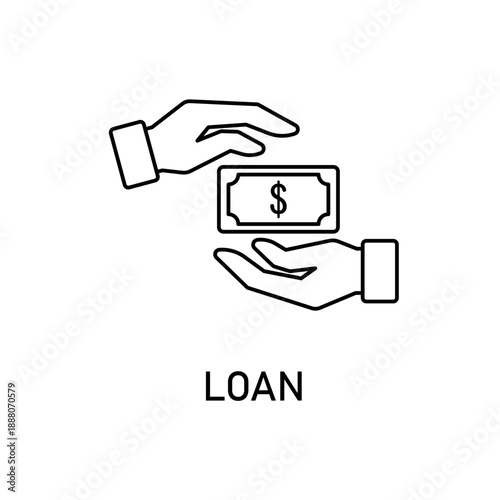 Simple loan icon for social media, app, and web design. Vector illustration, Eps 10.
