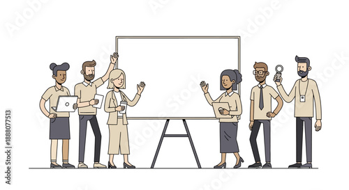 High-Energy Professional Team Delivering Strategic Presentation at Agile Methodology Meeting