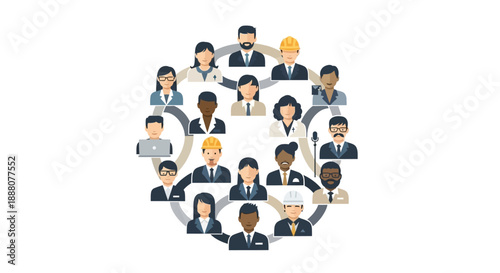 Dynamic Professional Network Visualization Representing Global Team Unity and Workforce Diversity