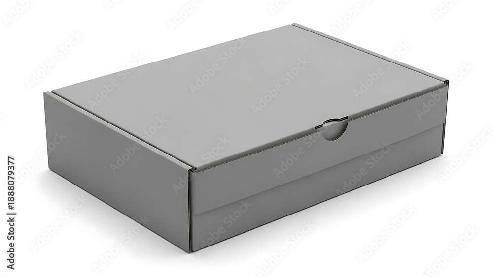 Naklejka premium Gray Shoe Box with Lid and Handle rectangular box