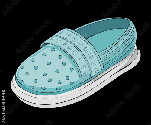 Light blue slip on shoes for casual summer walk and comfortable daily Graphic Asset