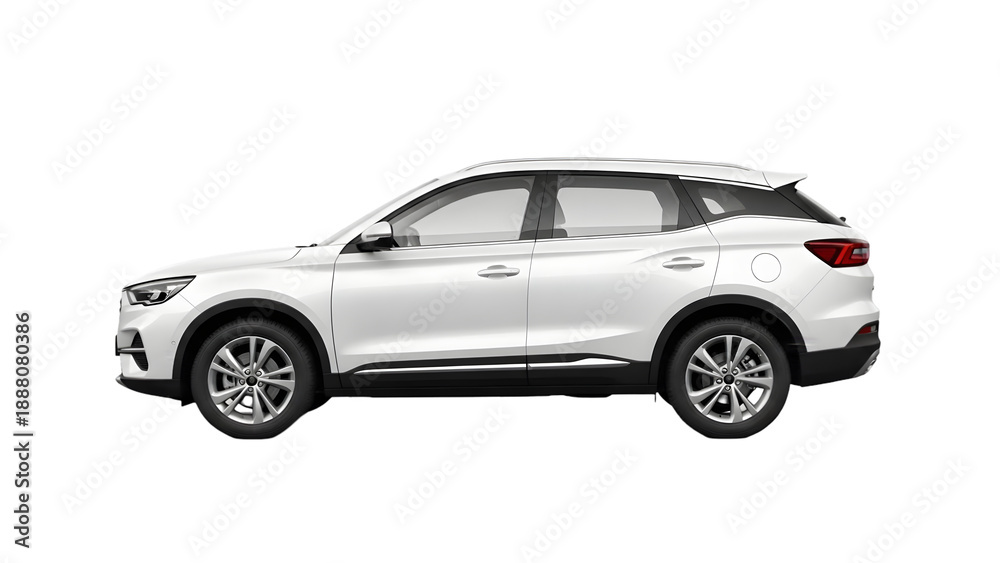 Fototapeta premium White suv vehicle isolated on transparent background