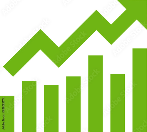 Free Download Upward trend graph and bar chart illustrating business growth and financial market success isolated on transparent background - GFXLoad