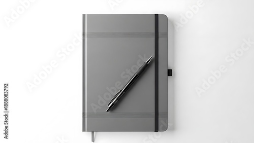 diary with pen isolated on white
