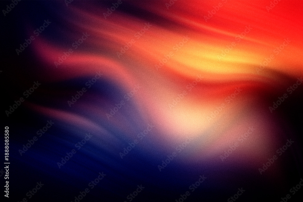 Obraz premium Flowing waves of warm orange and deep purple light creating elegant abstract grainy textures