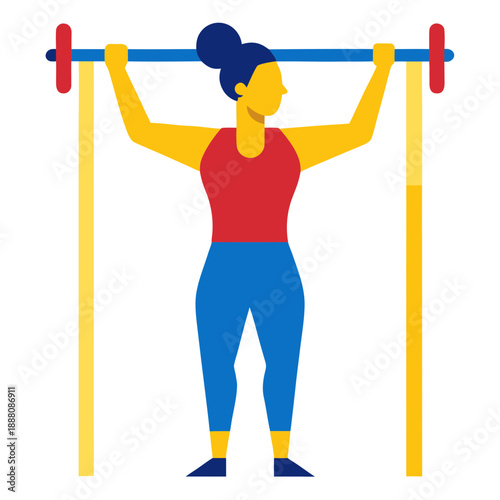 Woman performing pull-ups at gym