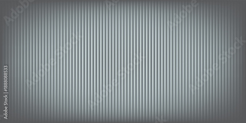Vector ribbed glass texture with white, and grey tones.Gradient creates a semi-transparent acrylic effect, perfect for reeded bath surfaces, wall panels, or modern window overlays.