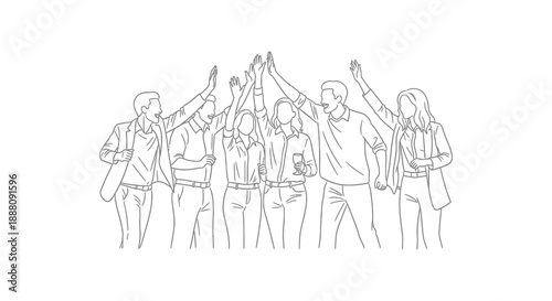 business teamwork high five for collaborative success celebrating achievement and unity in a modern professional office environment.