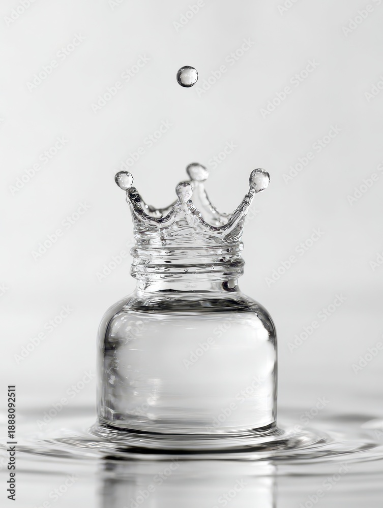 custom made wallpaper toronto digitalSplash Crown Formation from Water Droplet Above Glass Bottle