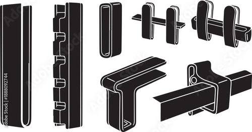 Industrial metal profiles and connectors for construction and engineering