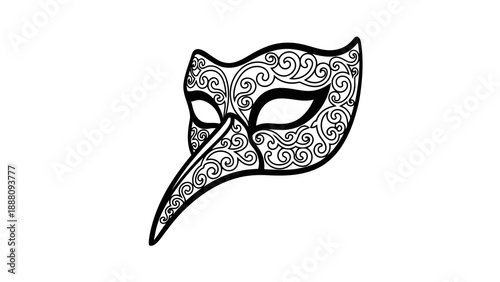 Decorative venetian style mask illustration